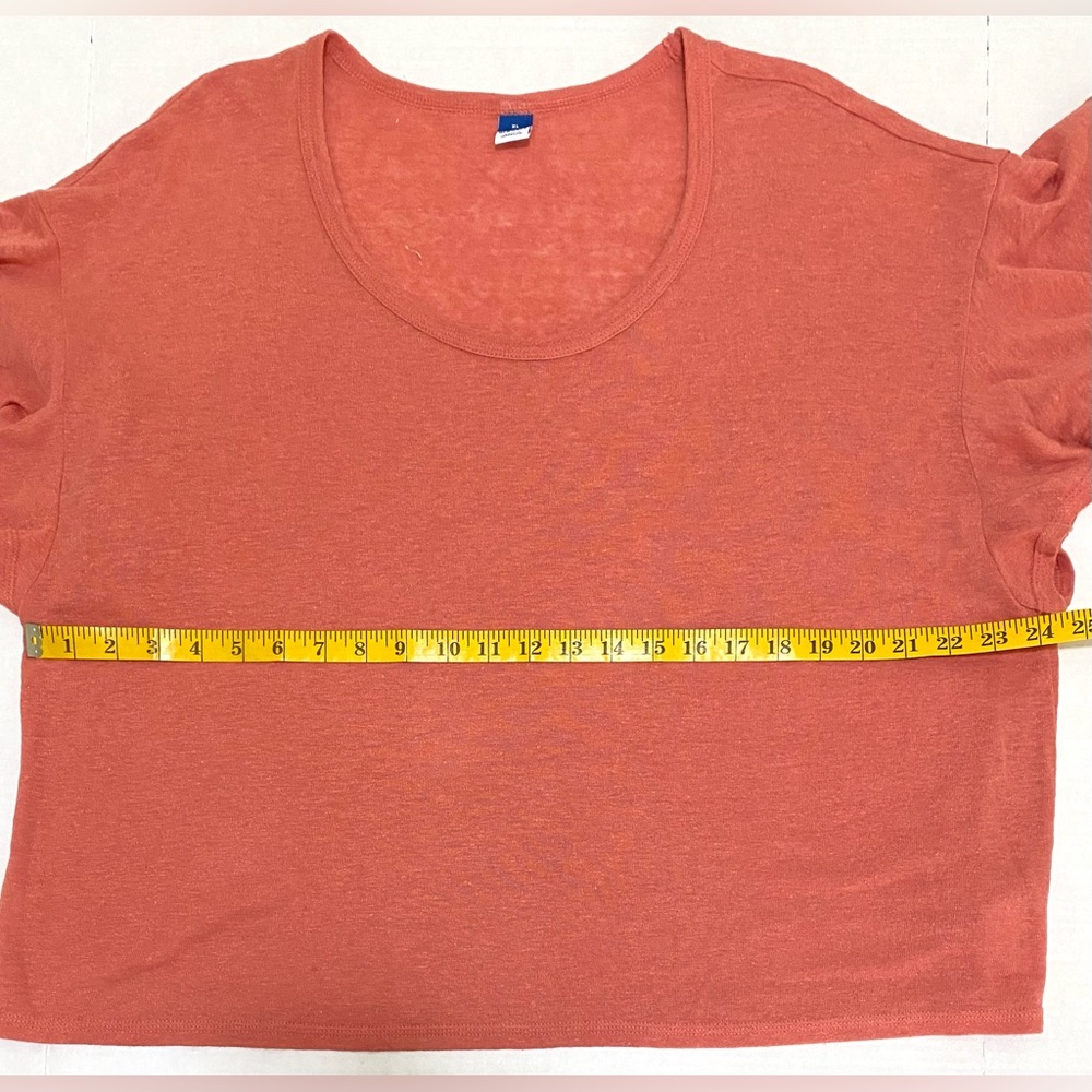 Old Navy Womens XL Orange Ruffle Top Boho Fall Eclectic Southwestern Festival - Picture 10 of 15